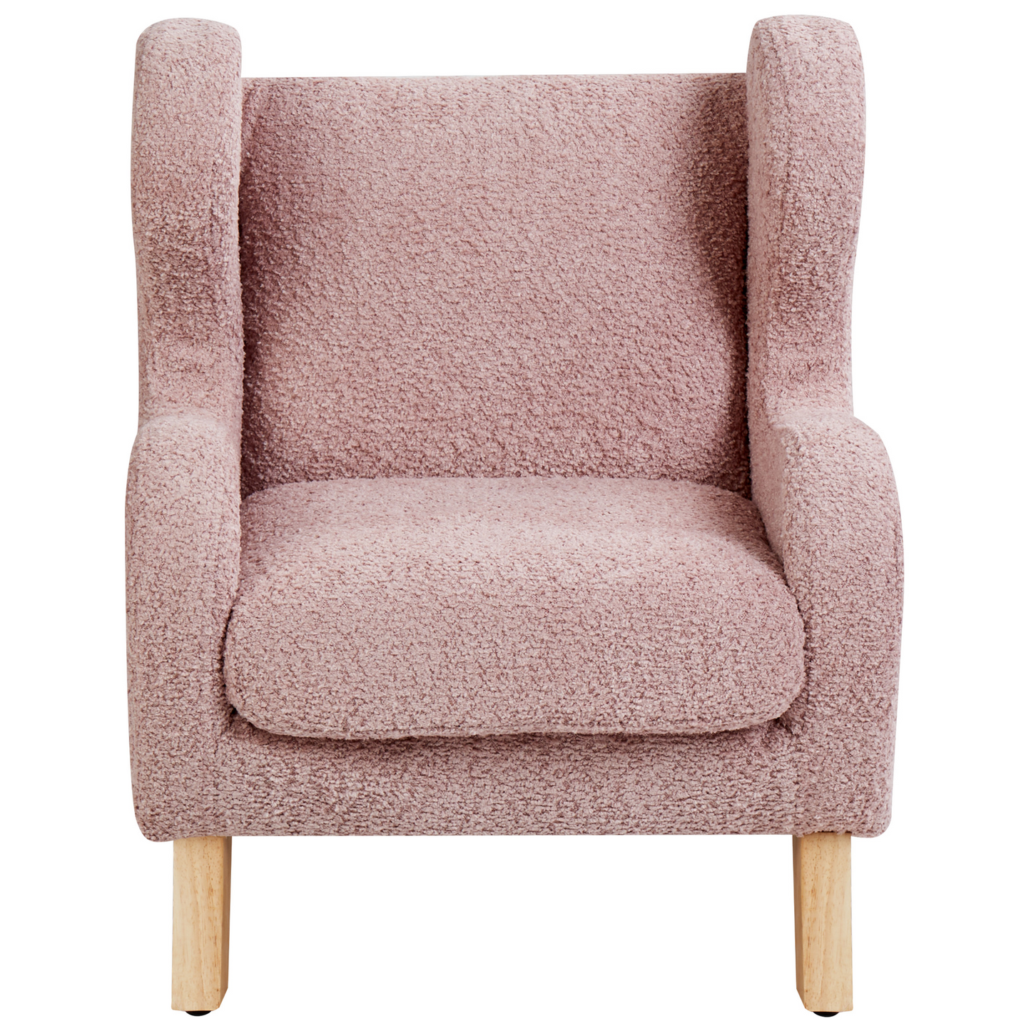 Light Pink Boucle Armchair For Kids With Armrests Nursery