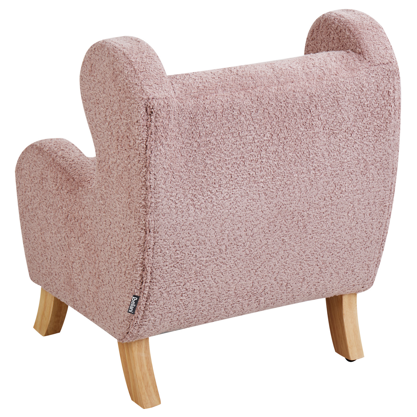 Light Pink Boucle Armchair For Kids With Armrests Nursery