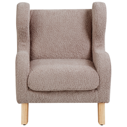 Boucle Taupe Armchair With Armrests Nursery Chair For Children Modern Design