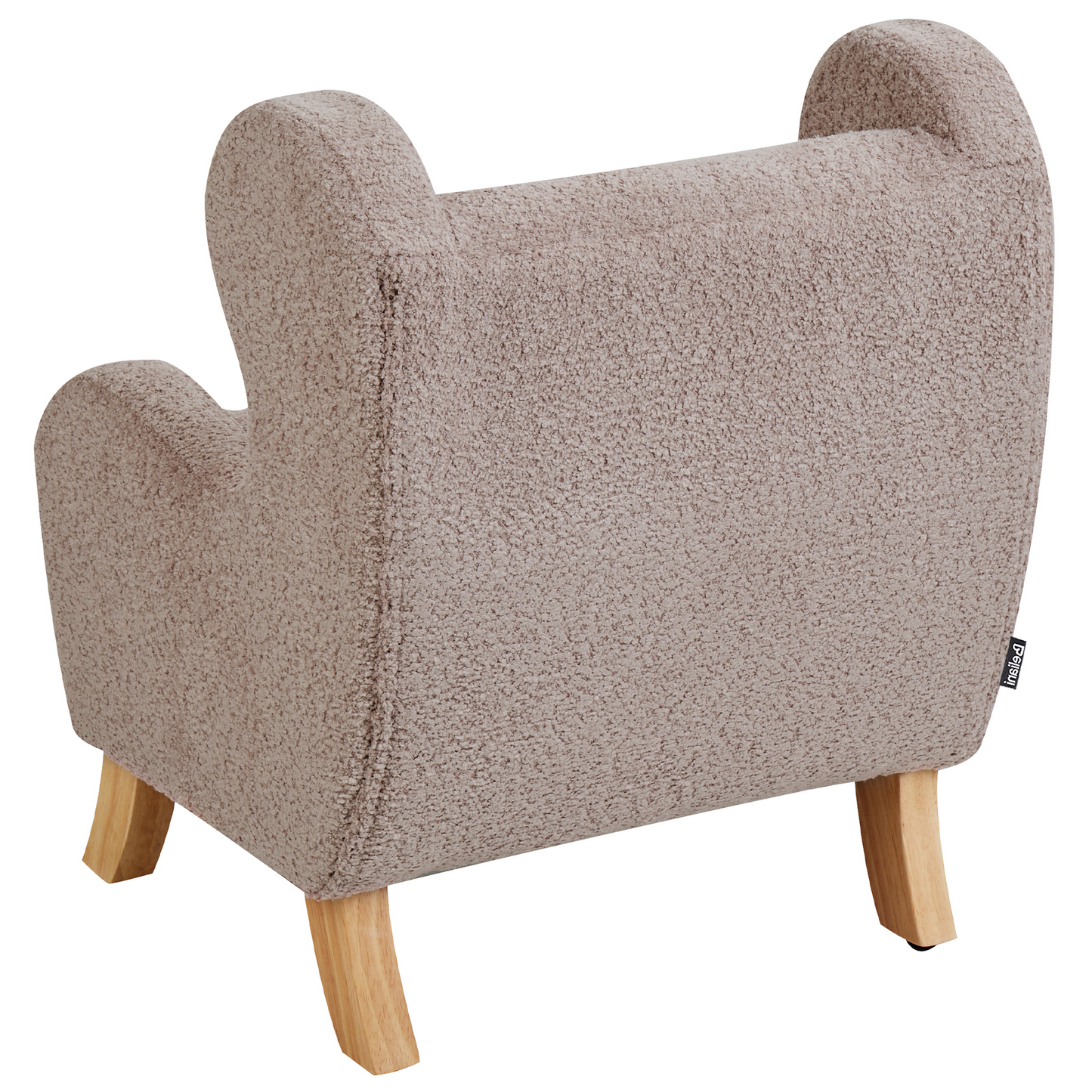 Boucle Taupe Armchair With Armrests Nursery Chair For Children Modern Design