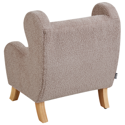 Boucle Taupe Armchair With Armrests Nursery Chair For Children Modern Design
