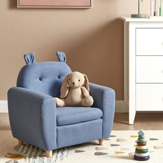 Blue Armchair For Children With Armrests Modern Design