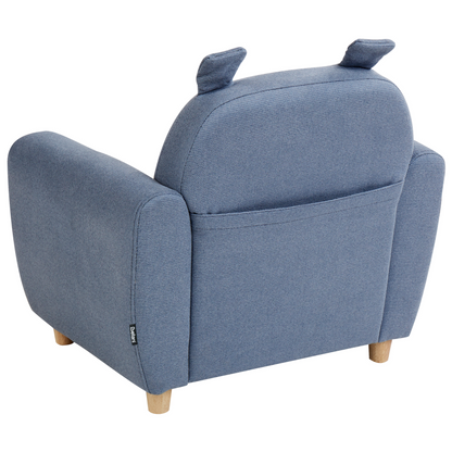 Blue Armchair For Children With Armrests Modern Design