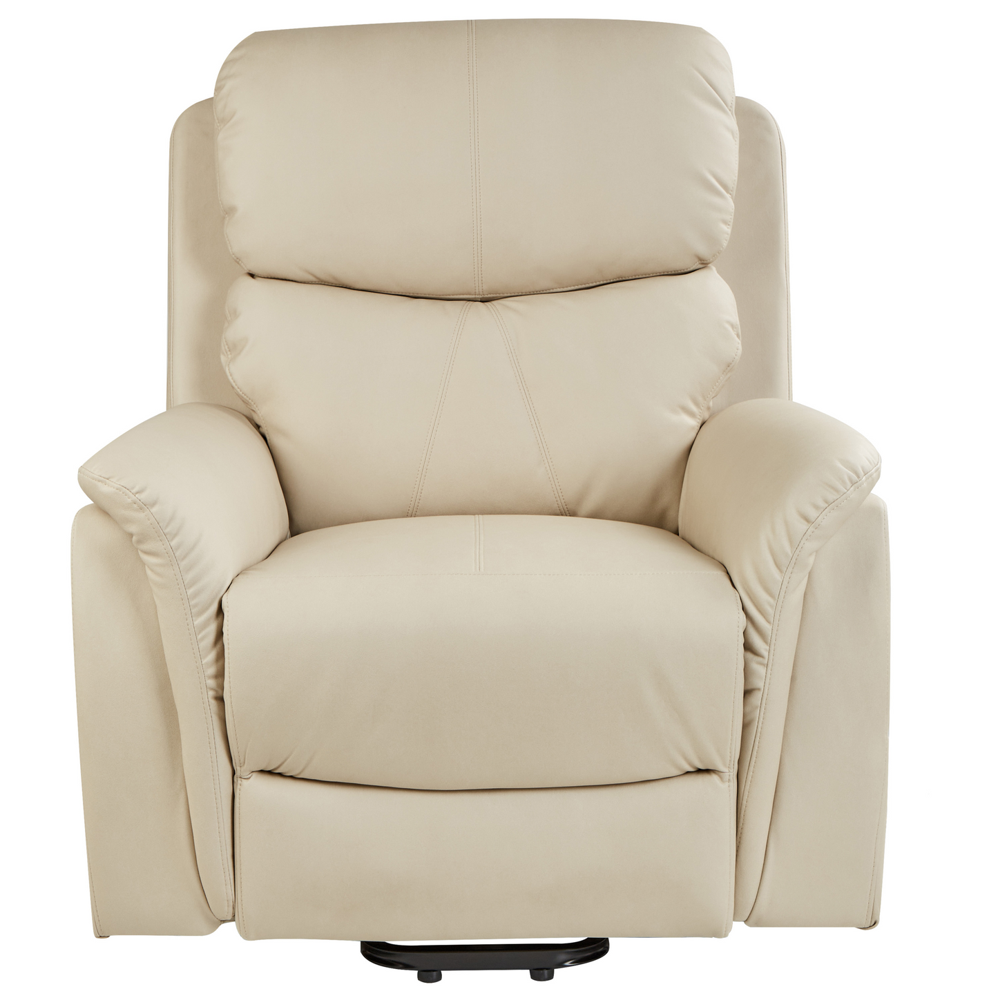 Recliner Electric Armchair With Massage Beige Faux Leather