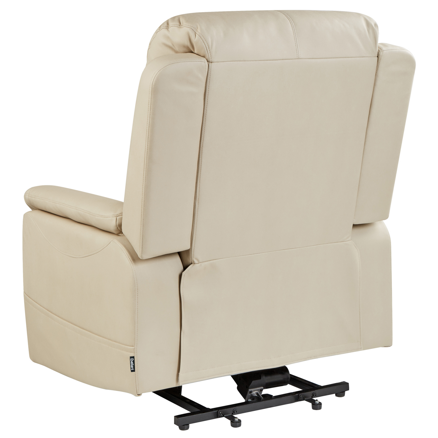 Recliner Electric Armchair With Massage Beige Faux Leather