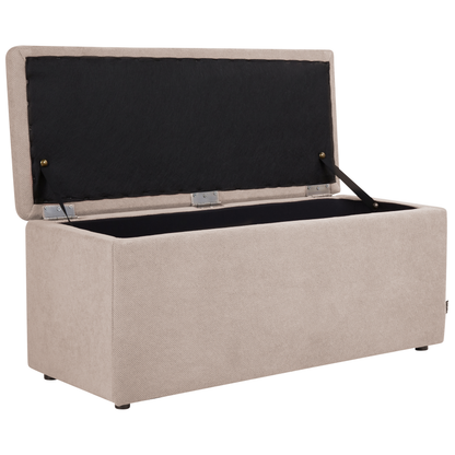 Beige Storage Ottoman 100 x 42 x 40cm