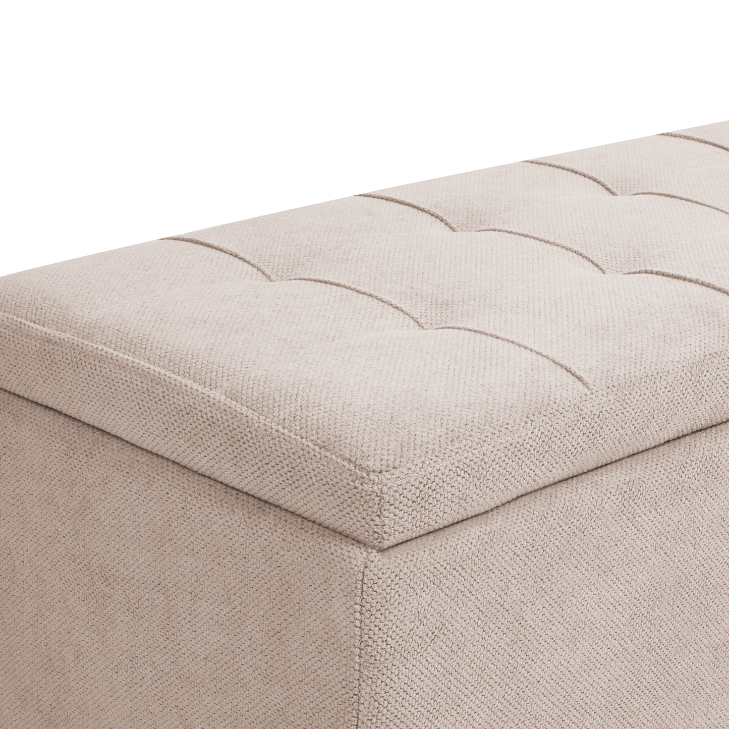 Beige Storage Ottoman 100 x 42 x 40cm