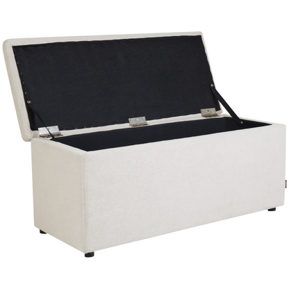 Noble Home Ottoman Off White Footstool With Storage