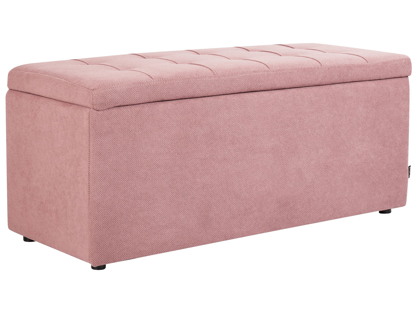 Pink Ottoman 100 X 42 X 40cm Polyester Upholstered Footstool With Storage