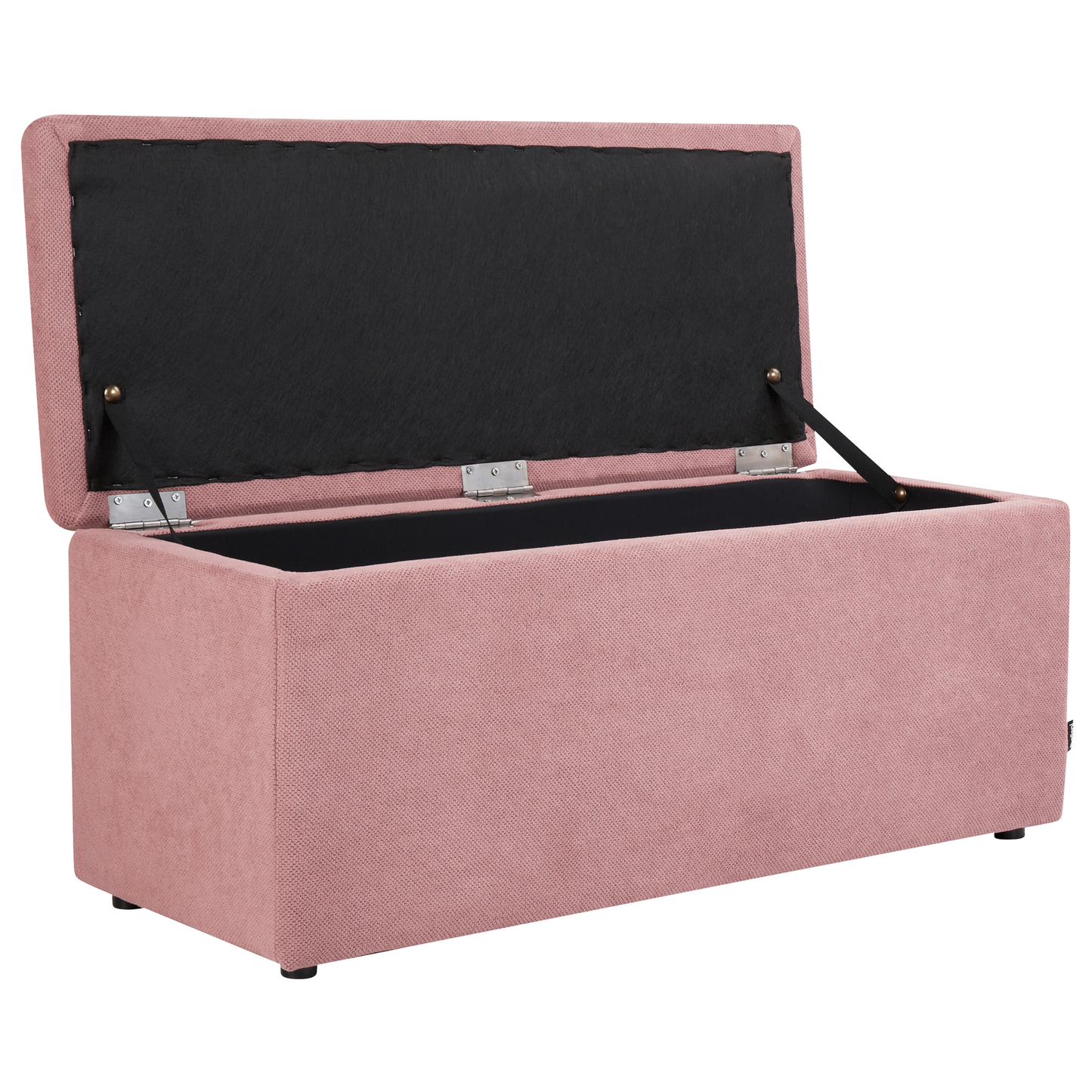 Pink Ottoman 100 X 42 X 40cm Polyester Upholstered Footstool With Storage
