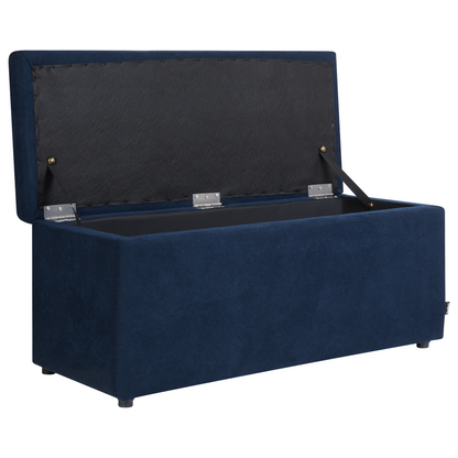 Navy Ottoman Footstool With Storage 100 x 42 x 40