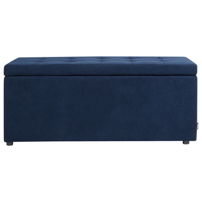 Navy Ottoman Footstool With Storage 100 x 42 x 40