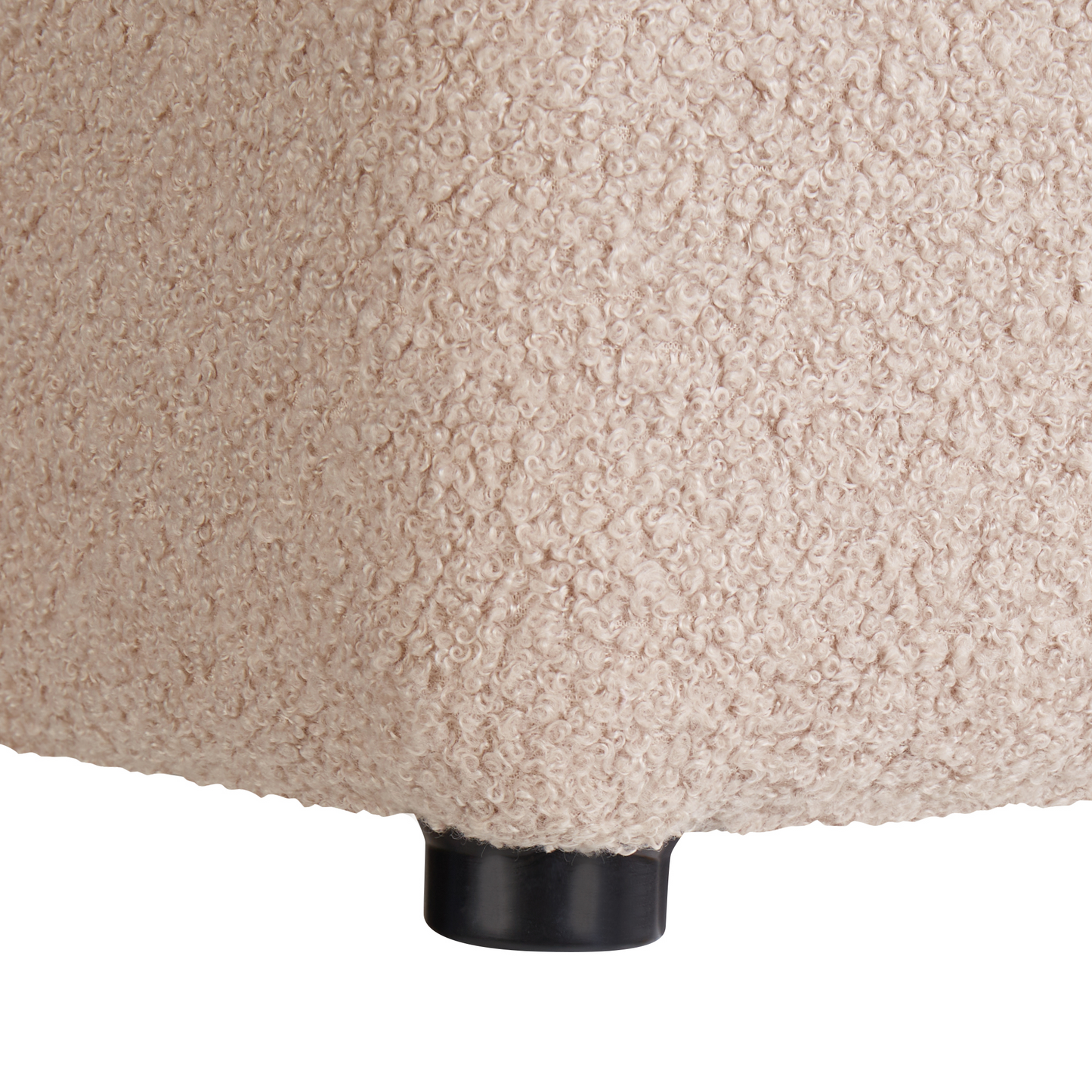 Beige Boucle Footstool 38 x 38cm Square Seat Multifunctional Ottoman For Living Room