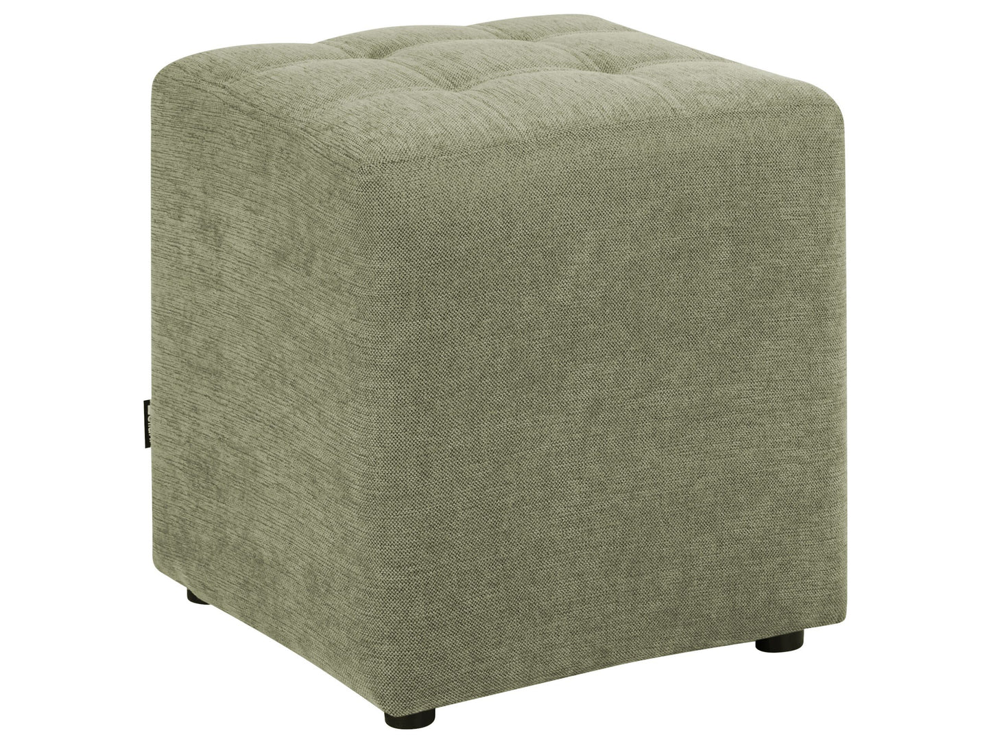 Footstool Green Polyester Upholstery 38 x 38cm Square Seat