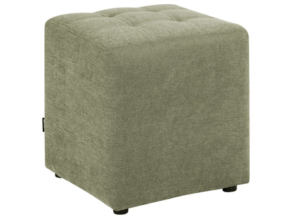 Footstool Green Polyester Upholstery 38 x 38cm Square Seat