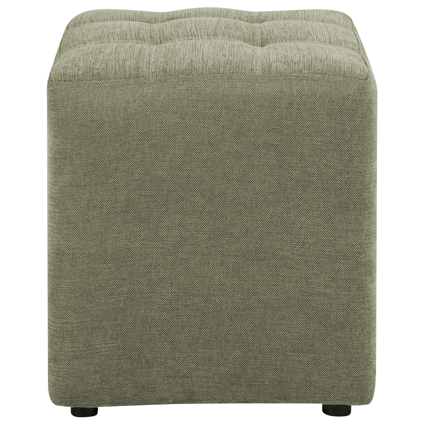 Footstool Green Polyester Upholstery 38 x 38cm Square Seat