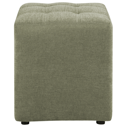 Footstool Green Polyester Upholstery 38 x 38cm Square Seat