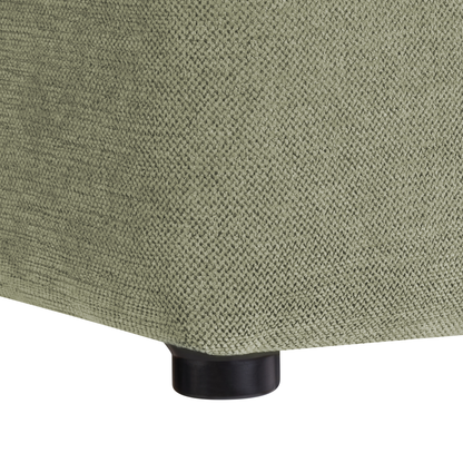 Footstool Green Polyester Upholstery 38 x 38cm Square Seat