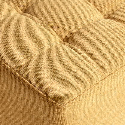 Home Footstool Yellow 38 x 38cm Polyester Upholstery