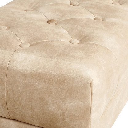 Velvet Bed Bench Beige With Gold Legs