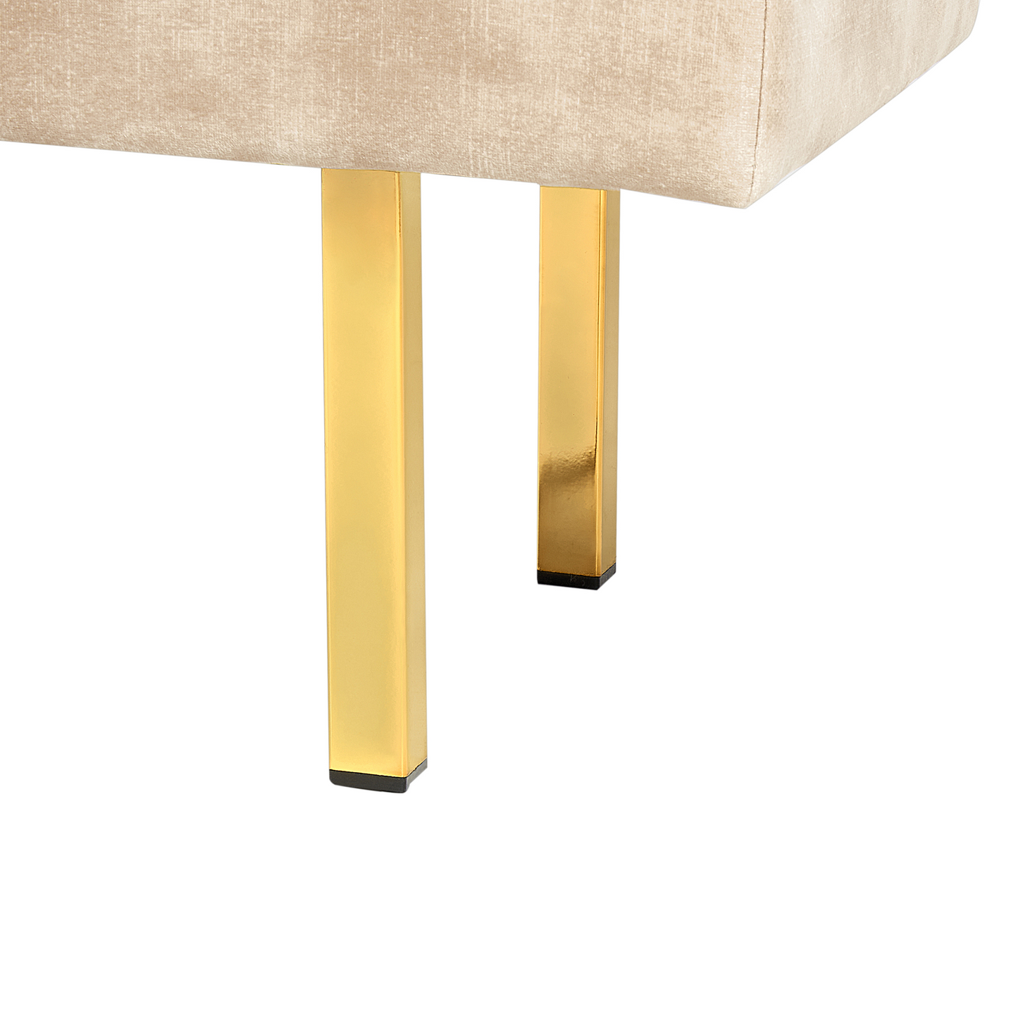 Velvet Bed Bench Beige With Gold Legs