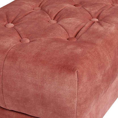 Pink Velvet Tufted Bed Bench With Gold Metal Legs