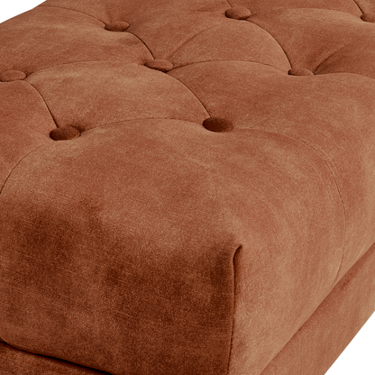 Velvet Red Tufted Bed Bench With Gold Legs