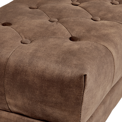 Brown Velvet Bed Bench With Gold Legs
