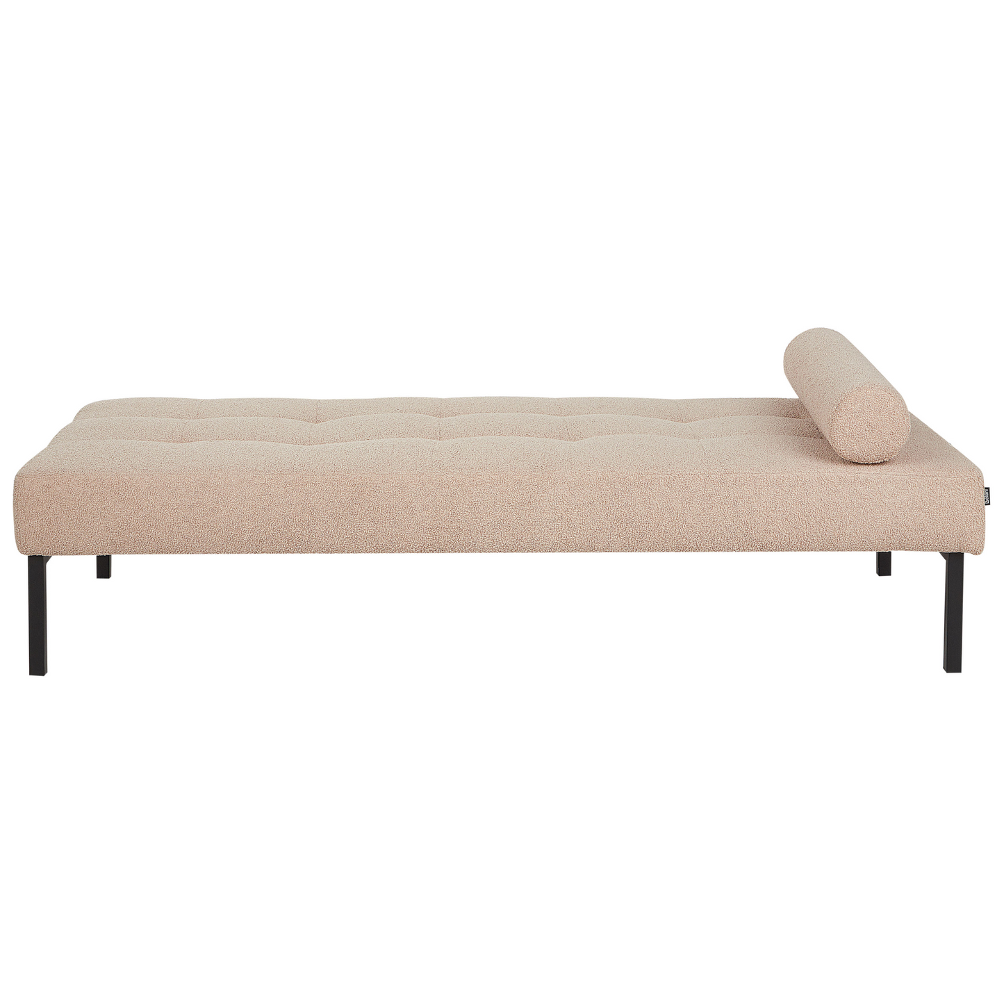 Living Beige Boucl? Chaise Longue With Metal Legs