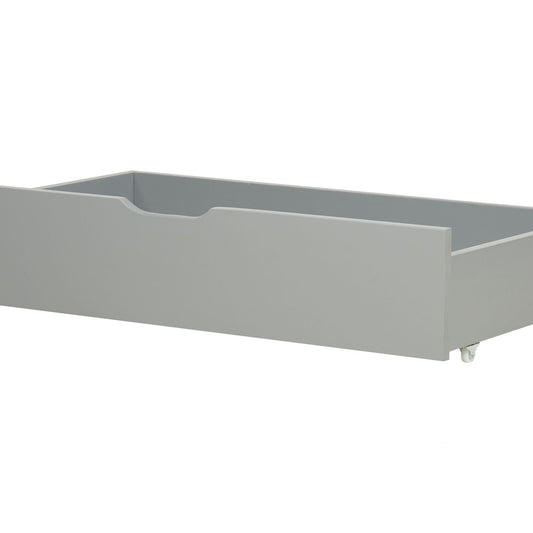 Grey Pine Wood Underbed Storage Drawers Set Of 2 With Wheels And Smooth Glide