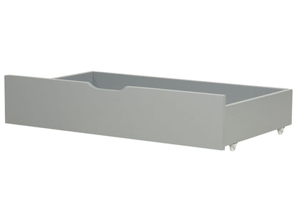 Grey Pine Wood Underbed Storage Drawers Set Of 2 With Wheels And Smooth Glide