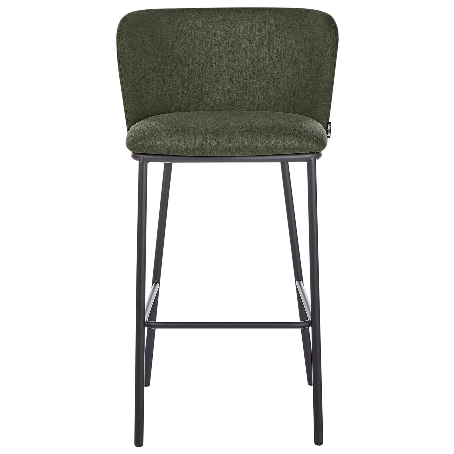 Modern Dark Green Bar Chairs Set 2 With Curved Back