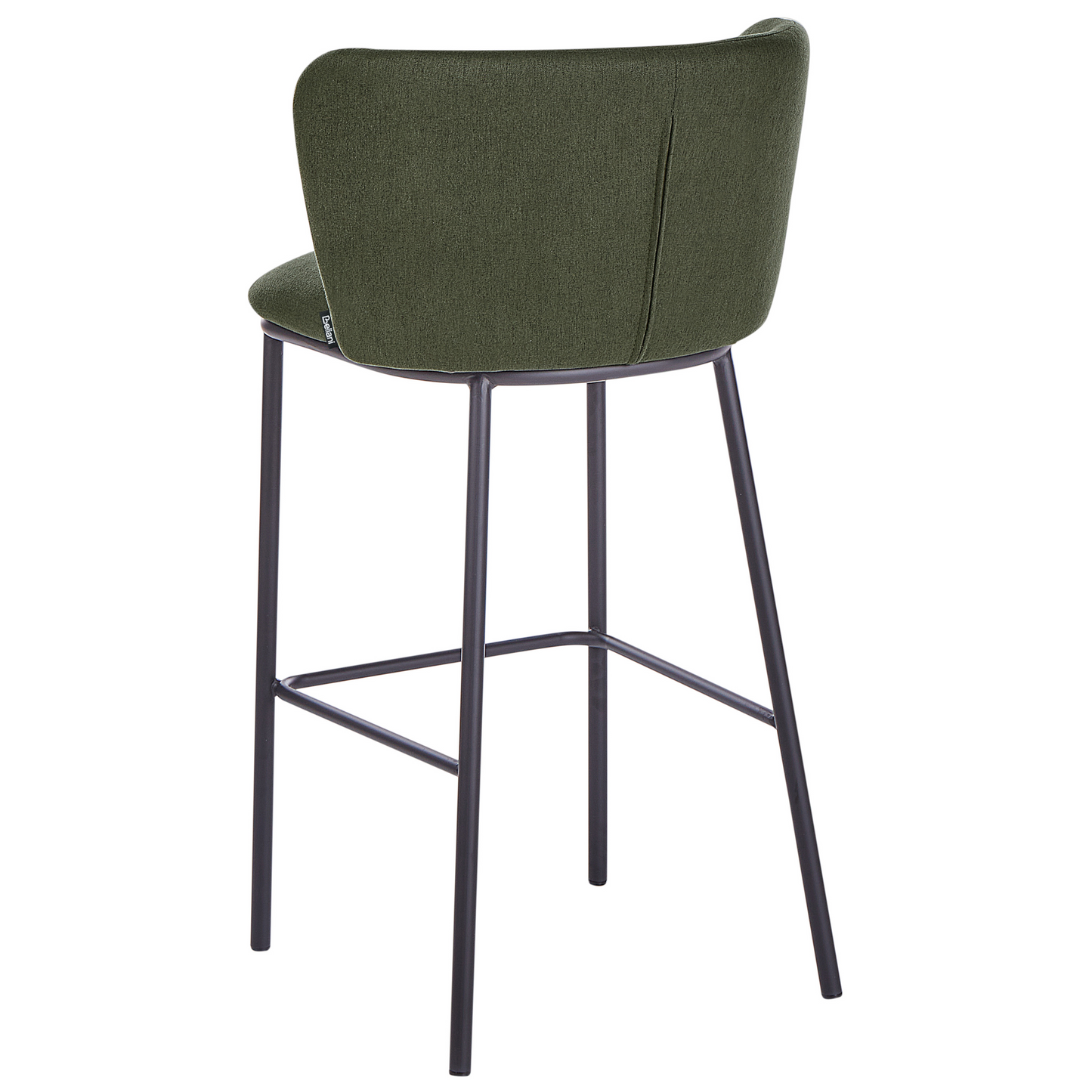 Modern Dark Green Bar Chairs Set 2 With Curved Back