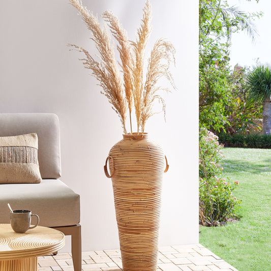 Natural Rattan Vase 70cm Boho Rustic Decor