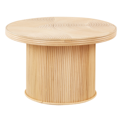 Ilios Set of 2 Natural Rattan Coffee Tables Round Boho