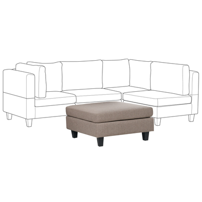 Element Ottoman Footstool Brown Polyester Upholstered Square Minimalist Modern Modular Sofa Accessory