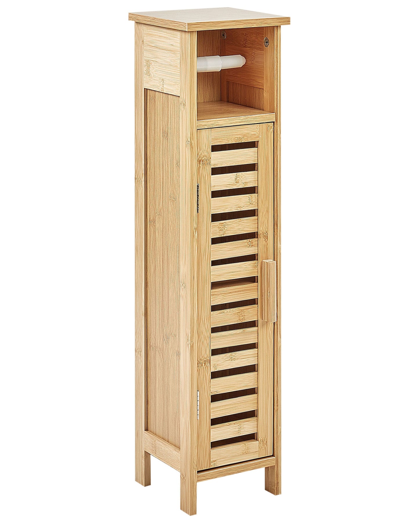 Toilet Paper Cabinet Light Brown With Shelves And Door Minimalistic Design For Bathrooms