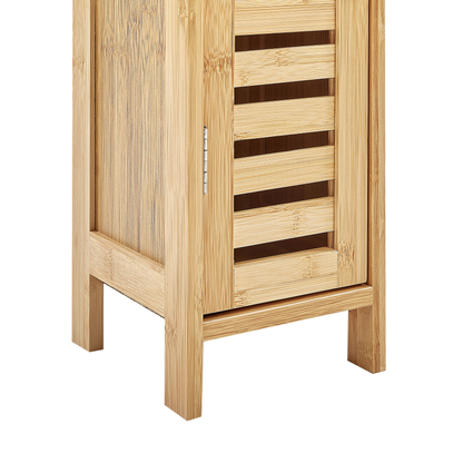 Toilet Paper Cabinet Light Brown With Shelves And Door Minimalistic Design For Bathrooms