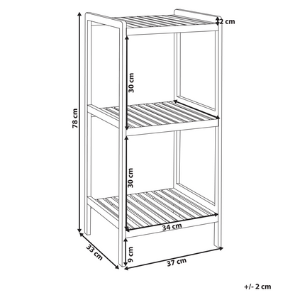 3 Shelf Bathroom Shelving Unit Light Brown