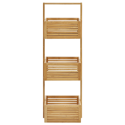 3 Tier Bathroom Shelving Unit Light Brown