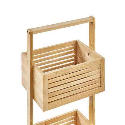 3 Tier Bathroom Shelving Unit Light Brown