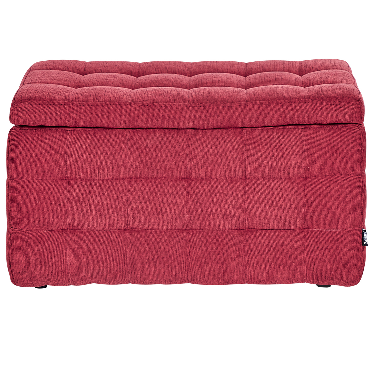Red Tufted Ottoman Bench With Storage