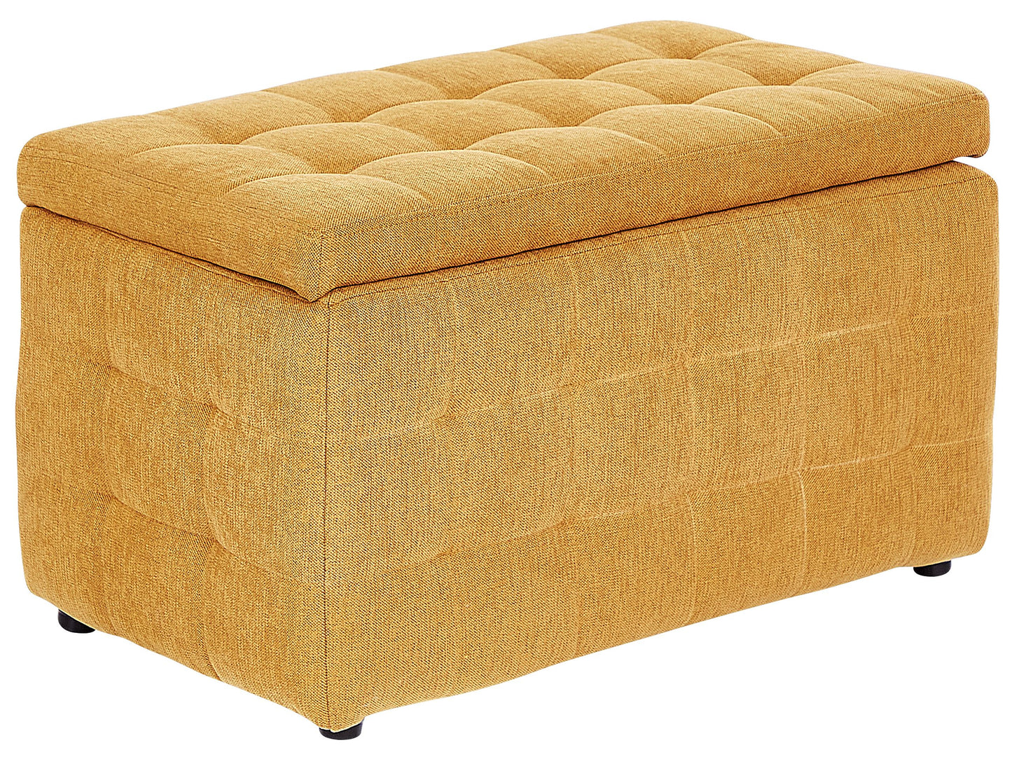 Ottoman Yellow Fabric Tufted Bedroom Storage Bench