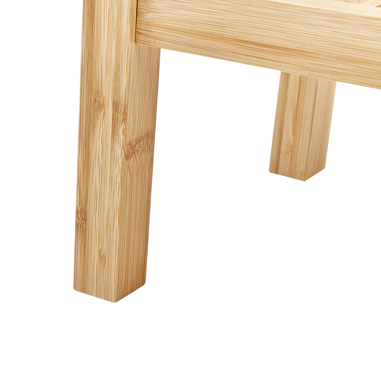 Side Table Light Brown Bamboo With Built In Shelf