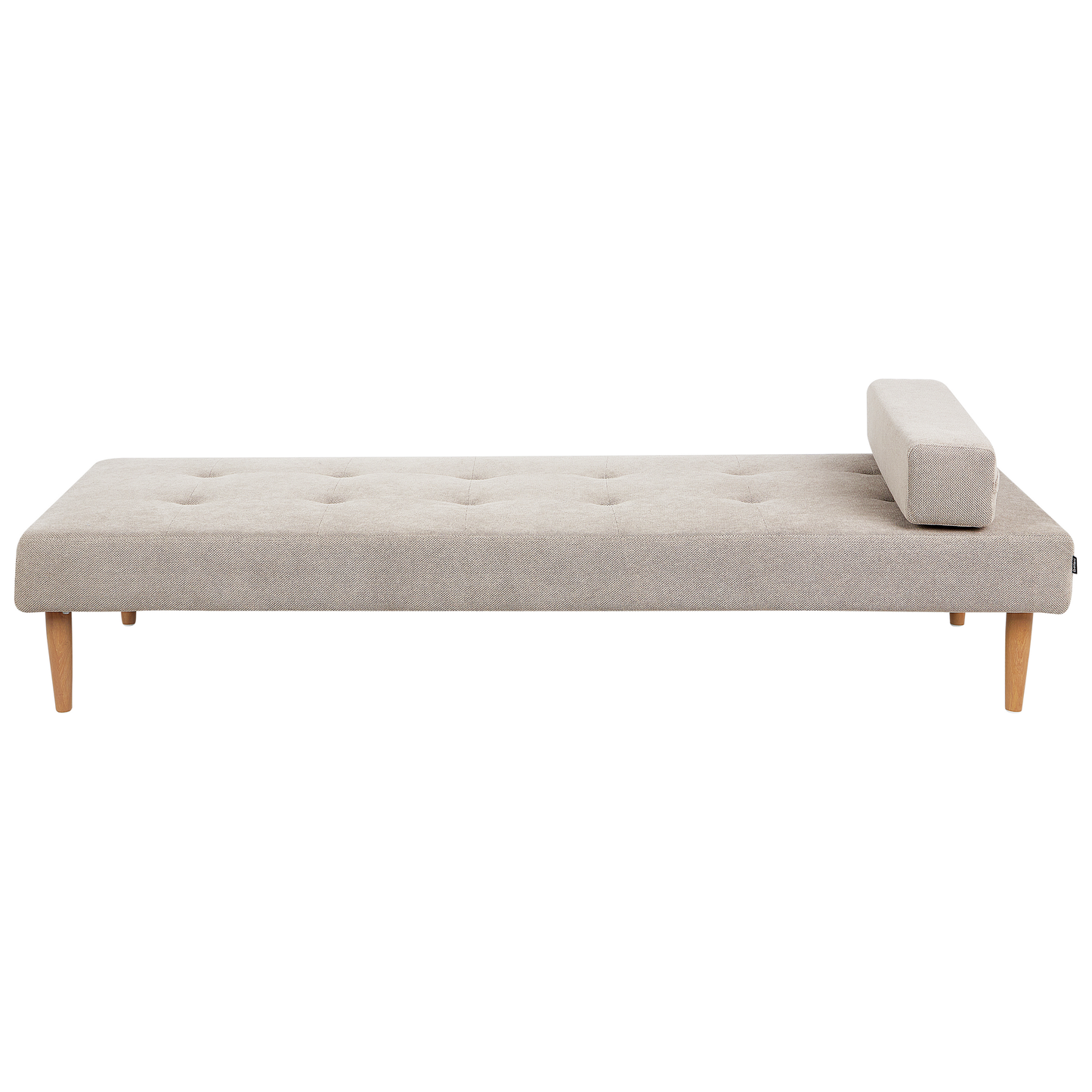 Chaise Longue Beige Fabric Upholstery With Water Repellent Finish And Bolster