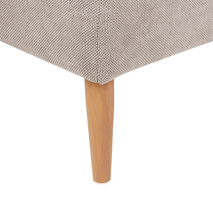Chaise Longue Beige Fabric Upholstery With Water Repellent Finish And Bolster