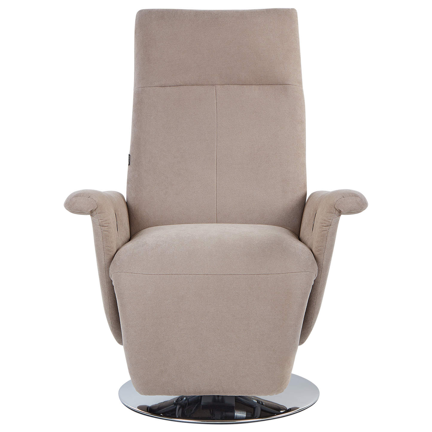 Reclining Armchair Taupe Polyester With Adjustable Back And Pull Out Footstool