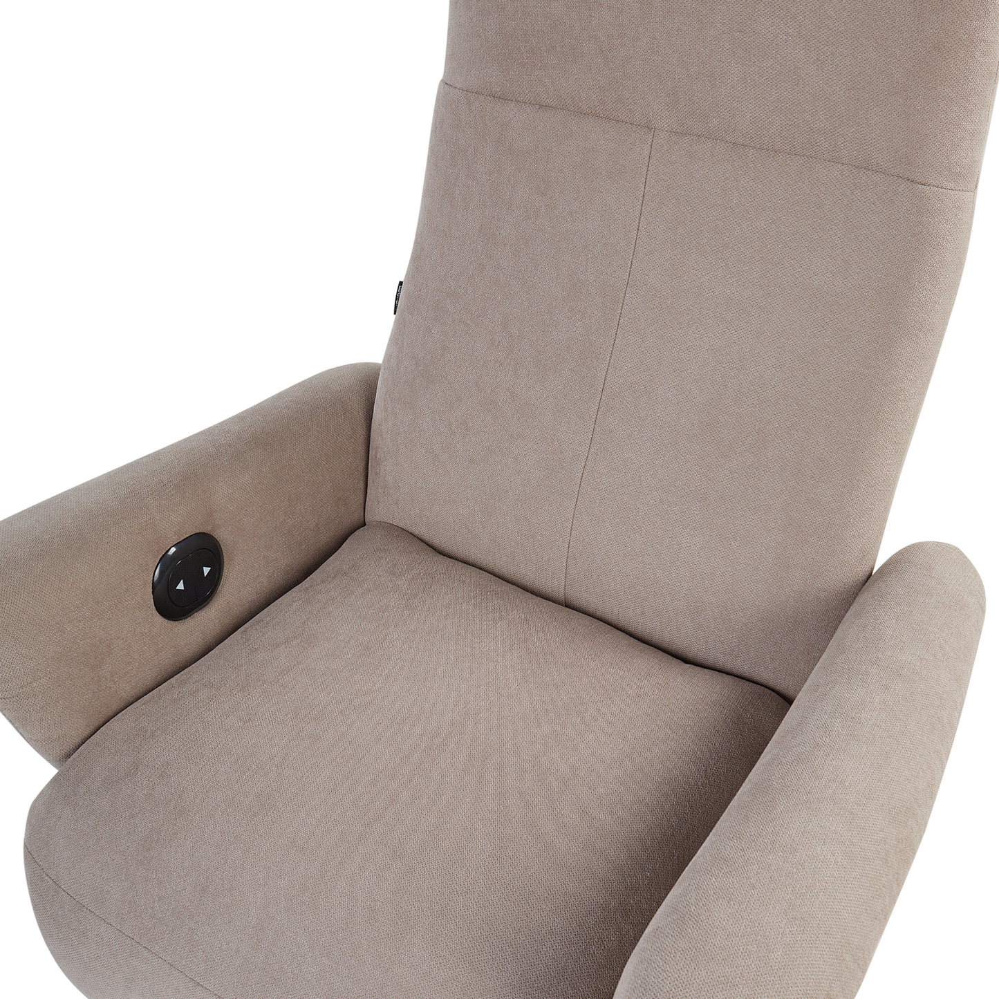 Reclining Armchair Taupe Polyester With Adjustable Back And Pull Out Footstool