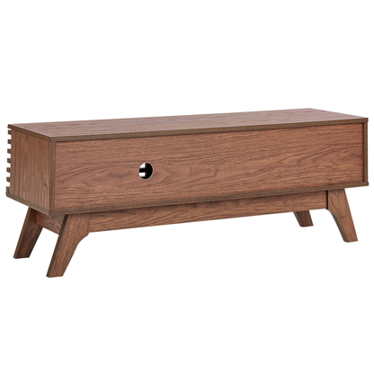 Dark Brown TV Stand Modern Storage With Cable Management