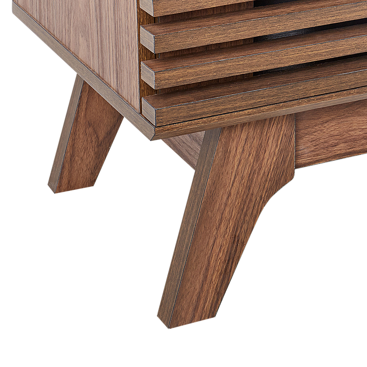 Dark Brown TV Stand Modern Storage With Cable Management